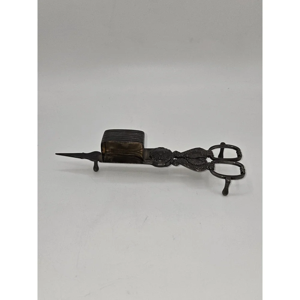 Antique Footed Ornate Candle Snuffer‎ Scissors Wick Cutter Trimmer
